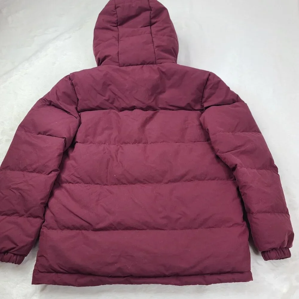 The North Face Boy's Burgundy Sierra 600 Goose Down Hooded‎ Puffer Jacket Size L